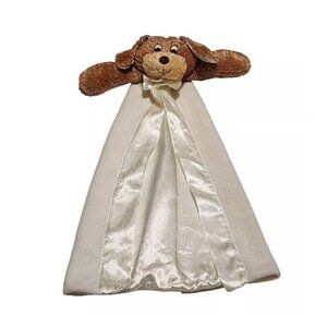 Stephan Baby dog plush lovey security blanket Satin silky trim and inside